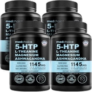 MedChoice 15-in-1 Mood Support 5-HTP 200mg with L-Theanine and Ashwagandha, 90 Capsules, 4 Pack