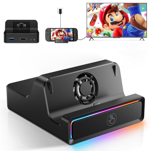 GKEAPZA TV Docking Station for Nintendo Switch 2, Portable Switch 2 Dock with 4K@60Hz HDMI/USB3.0/PD USB-C Fast Charging Ports Adapter Compatible with Nintendo Switch 2