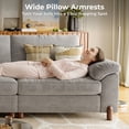 thumbnail image 4 of Modular Sectional Sofa with Removable Washable Covers, Oversized Deep Seat 2 Seater Loveseats with Console, Chenille in Light Gray, 4 of 9