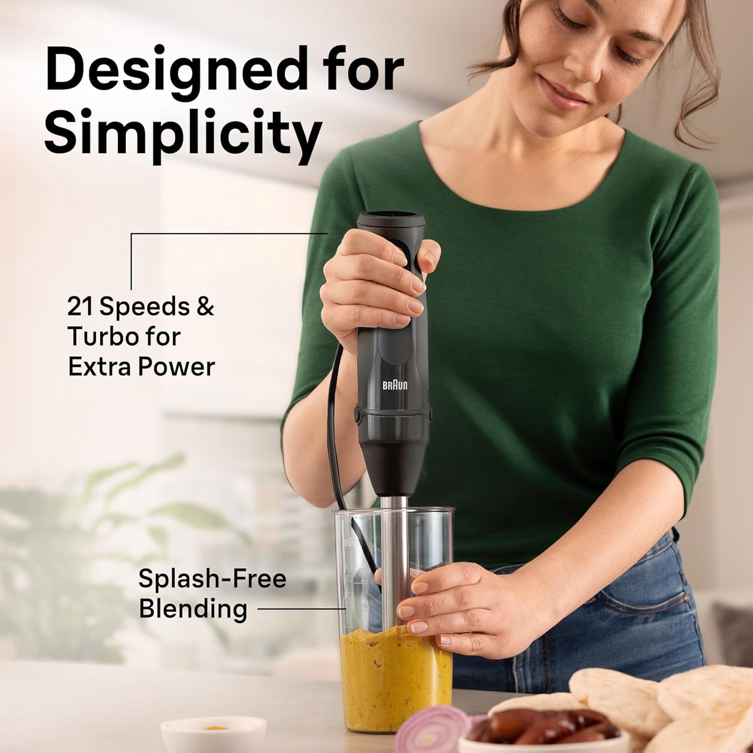 MQ50001M Vario Hand Blender – 21-Speed Immersion Blender with PowerBell VPlus, TurboBoost & EasyClick Systems for Smoothies