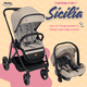thumbnail image 2 of System travel carriola Sicilia + portabebé plagado compacto telas premium beige, 2 of 9