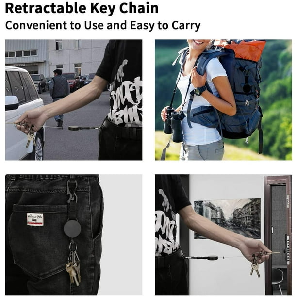Cute Heavy Duty Retractable Reel with Belt Clip Steel Cord Metal Badge Case  with Release Hook Credential Door Card Holder