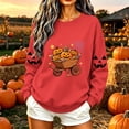 thumbnail image 2 of Enjoytime Halloween Crewneck Sweatshirts Women Pumpkin Graphic Long Sleeve Fall Fashion Casual Pullover Top, 2 of 7