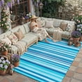 thumbnail image 3 of BERTHMEER 9'x12' Large Outdoor Rugs on Sale Clearance Blue Waterproof Plastic Straw Camping Porch Pool Deck RV Rugs for outside, 3 of 5
