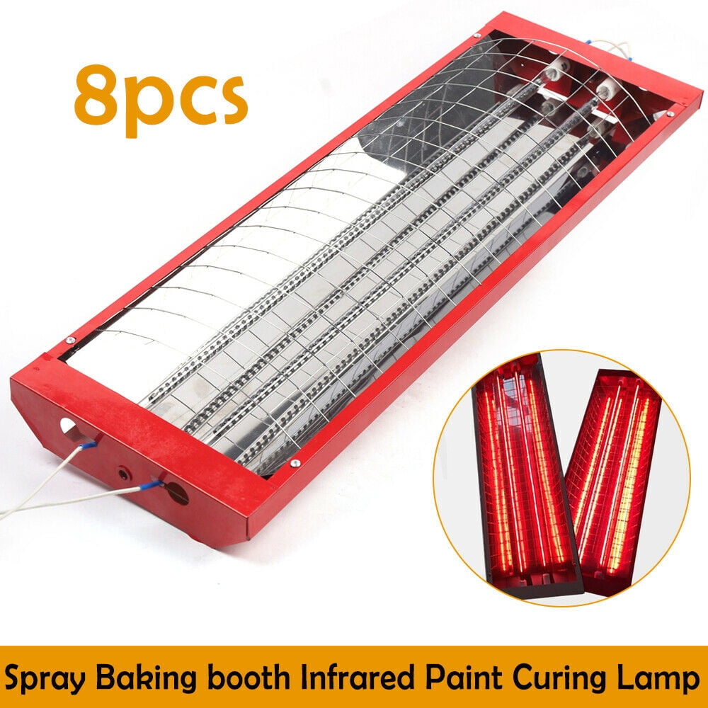 Miumaeov Paint Booth Heater 2000W 110V 8PCS Spray Baking Booth Light Heater Curing Lamp Heating Light for Automobile Paint Booths Furniture Paint Booths