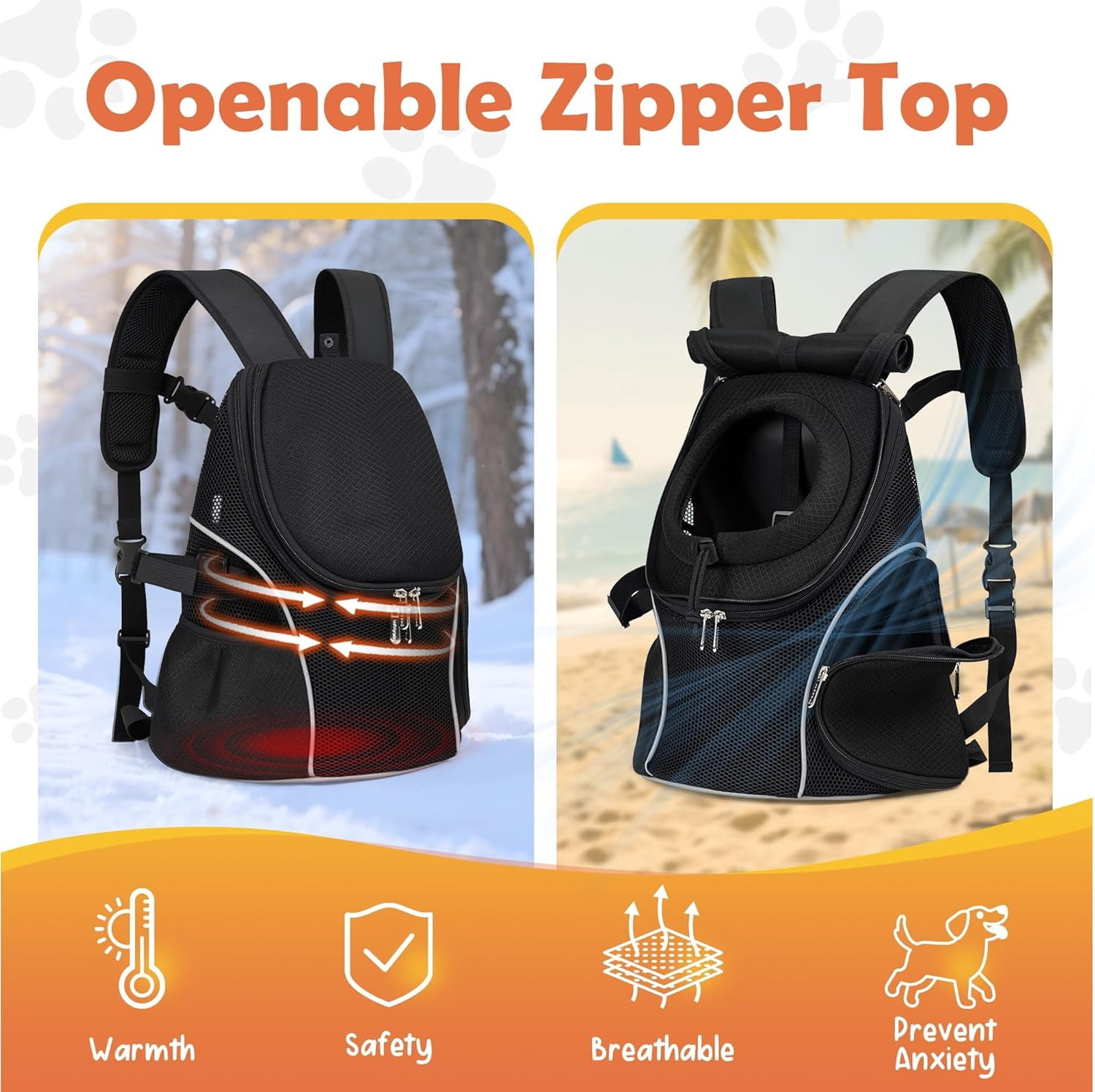 Pet Dog Carrier Backpack Small Dog Front Backpack Ventilated Mesh Dog Travel Back