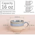 thumbnail image 2 of Large Ceramic Coffee Mug Set of 2, Stoneware Jumbo Latte Mugs Tea for Office and Home, 16 Oz, Dishwasher and Microwave Safe, 2 of 5