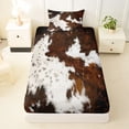 thumbnail image 3 of Erosebridal Cowhide Print Twin Sheet Sets,Rustic Farmhouse Cattle Bedding For Adults 3-Piece, 3 of 6