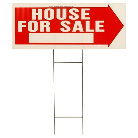 Hy-ko RS-801 10 in. X 24 in. Red & White House for Sale Sign