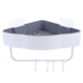 thumbnail image 1 of soporte de almacenamiento sin perforaciones, organizador de baño, estante de pared triangular con gancho, 1 of 3