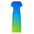 thumbnail image 4 of IROINNID Summer Dresses for Women 2024, Slim Maxi Dresses for Women with Short Sleeve and V-Neck Summer Tie-dye Outfits Dress, 4 of 5