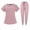 AP06-Pink, variant on IYYVV Scrubs for Women Scrub Set - Slim Fit Jogger Pant and Tuck-In V-Neck Top Easy Care Nurse Uniforms with Pockets Black L