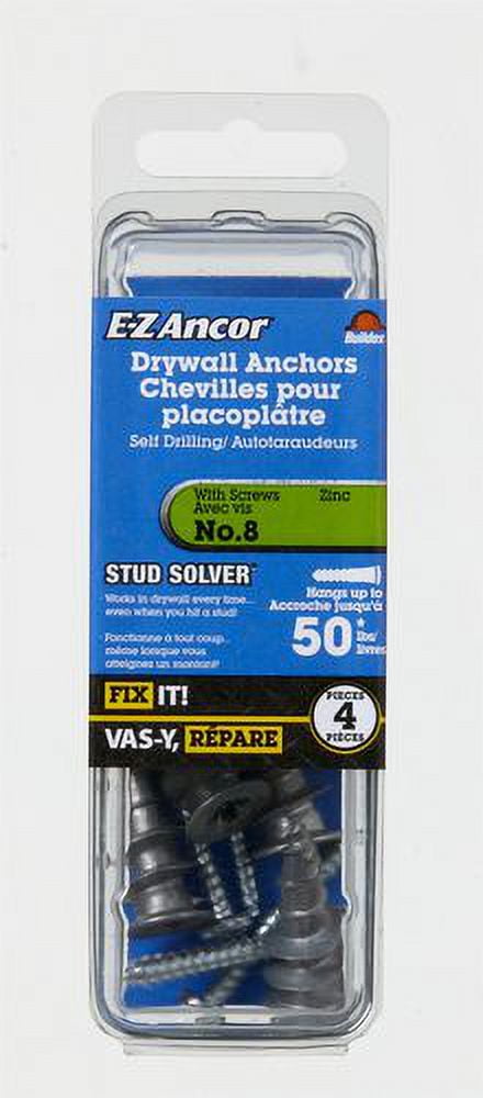 Chevilles pour placoplâtre a/vis #8 zinc 4 pièces