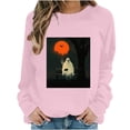 thumbnail image 3 of VKOYWKM Spooky Halloween Sweatshirt for Women Ghost Pumpkin Graphic Oversized Sweatshirt Crew Neck Long Sleeve Casual Fall Sweatshirt Holiday Party Pullover, 3 of 7