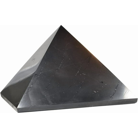 Shungite Miracle Pyramid Polished 120mm (4.72 inches) - Natural Healing Crystal for Chakra Balancing & Cleanse