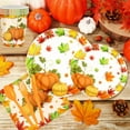 thumbnail image 4 of Vrorvz Fall Maple Pumpkin Disposable Paper Plates to wels Party Set Christmas Thanksgiving Decorations 133 Pc Set for 16 Guests Great for Thanksgiving 9.8x2.0.9x5in Multicolor, 4 of 6