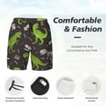 thumbnail image 4 of Kdxio Dinosaur Skeleton Print Men'S Swim Trunks With Compression Liner 7 Inch Inseam Quick Dry Swim Shorts, 4 of 7