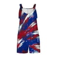 thumbnail image 5 of QATAINLAV Women's Casual Sleeveless Rompers 4th of July Short Jumpsuits 2024 Trendy Red White and Blue American Flag Strap Overall Shorts Festival Outfits Blue M Ofertas Relampago de Hoy, 5 of 6