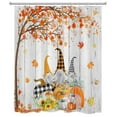 thumbnail image 2 of HVEST Fall Gnome Shower Curtain for Bathroom Thanksgiving Harvest Pumpkin Sunflower and Autumn Maple Leaf Bathroom Shower Curtains with Hooks, Farmhouse Vintage Bathroom Curtains Shower Set 60x72 inch, 2 of 5