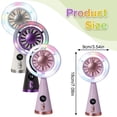 thumbnail image 3 of Zhenhongyql Cute Portable Handheld Fan With RGB Colorful Light & Digital Display USB Rechargeable Personal Fan With 5 Speeds Quiet Desktop Fan For Home Travel, 3 of 4