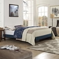 thumbnail image 1 of Pemberly Row Fabric Upholstered/Solid Wood Frame Full Platform Bed in Azure, 1 of 5