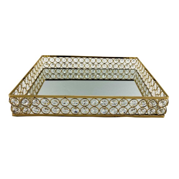 hengtong Decorative Mirror Trays, European Serving Tray for Vanity Bathroom Dresser L