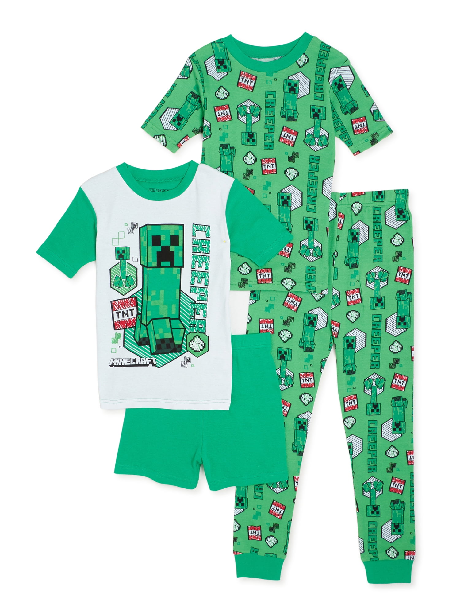 Minecraft Boys 4-Piece Cotton Pajama Set Pajama Set