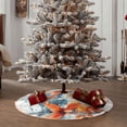 thumbnail image 4 of Xecao Three Goldfish Watercolor Splash Pattern Christmas Tree Skirt Round Xmas Tree Mat Base Cover for Holiday Home Decorations-30", 4 of 6