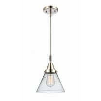 447-1S-PN-G42-Innovations Lighting-Cone - 1 Light Stem Hung Mini Pendant In Industrial Style-11.13 Inches Tall and 8 Inches Wide-Polished Nickel