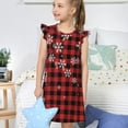 thumbnail image 4 of Lafuoo Red Buffalo Plaid Pattern Girls' Small Flying Sleeve Nightdress, Suitable for Girls' Round Neck Pajamas and Robes-Small, 4 of 9