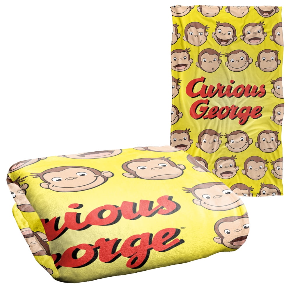 Curious George Heads Silky Touch Super Soft Throw Blanket 36 X 58 Walmart Com Walmart Com
