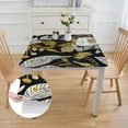 thumbnail image 2 of HAOXIT Fall Tablecloths Thanksgiving Table Cloth Gold Yellow Black Waterproof Polyester Fabric Table Cover Decor for Square/Rectangle Table,Home Dining,Outdoor,Party 52*52, 2 of 7