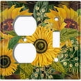 thumbnail image 4 of Metal Light Switch Plate Outlet Cover Dark Sunflower SUN017, 4 of 13
