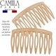 thumbnail image 2 of Camila Paris Cp3109 Peine lateral para el cabello francés, pequeño, curvo, color beige, peines para el cabello con giro francés, pinzas para el cabello decorativas de sujeción fuerte para mujeres, moñ, 2 of 5
