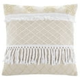 thumbnail image 2 of SAFAVIEH Gurti 18" x 18" Farmhouse Plush Pillow, White/Beige, 2 of 3