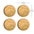 thumbnail image 5 of Kamenstein 4 Piece Round Acacia Coaster Set with Recessed Center, 5 of 9