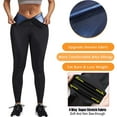 thumbnail image 4 of CARCOS Sauna Sweat Shapewear Pants High Waisted Corset Leggings for Women Thermo Workout Suit Weight Loss Leggings Blue,Medium, 4 of 7