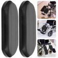 thumbnail image 2 of Durable Leather Replacement Pad for Wheelchair Leg Rest Black Ergonomic Design 2Pcs, 2 of 8