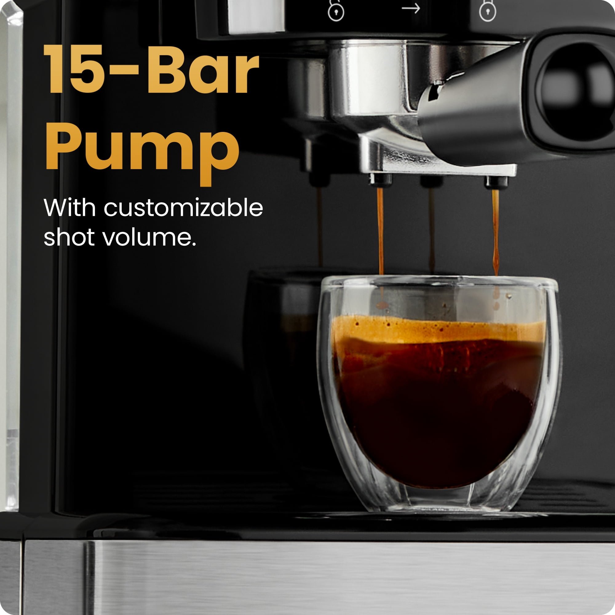 Chefman CraftBrew Espresso Machine W/ Steam Wand and Touch Controls – Stainless Steel