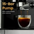 thumbnail image 4 of Chefman RJ54-SS-15-D-AM CraftBrew Espresso Machine, 15-Bar Pump Digital Espresso Maker W/Steam Wand for Latte & Cappuccino, Compact Espresso Coffee Machine W/ 1.5L Re, 4 of 8