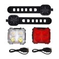 thumbnail image 1 of relayinert 2pieces Waterproof Bike Lantern With Usb Fast Charging Durable And Convenient 4 light set, 1 of 6