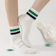 thumbnail image 5 of CoCoMangos Novelty Socks For Women - Striped Retro Mini Crew Sporty Calf Casual Cotton Ankle Socks, 5 of 7