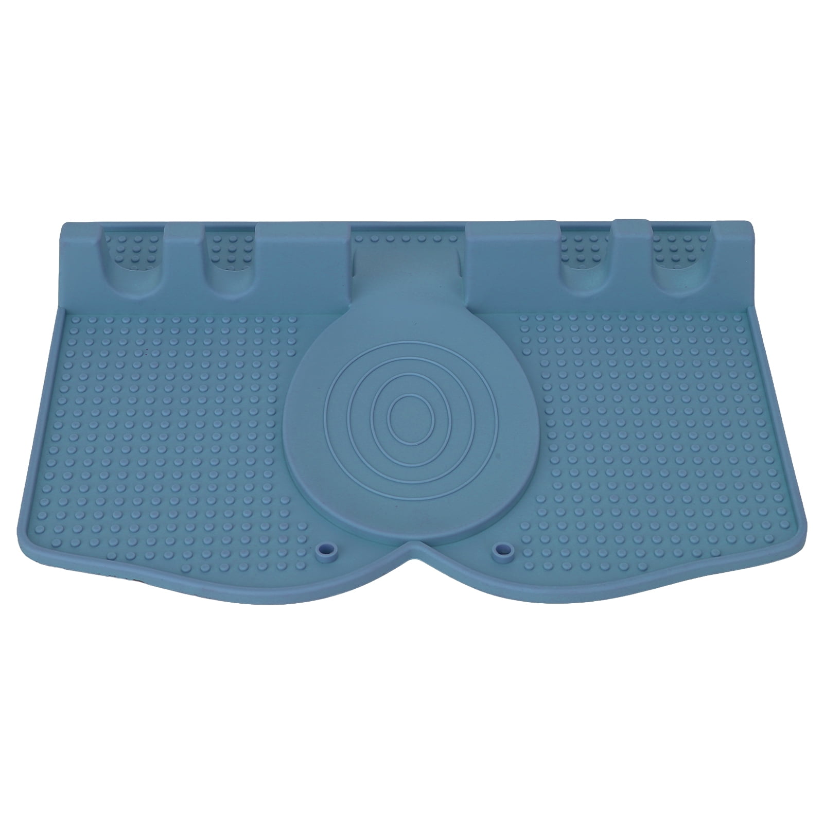 Spoon Holder, Simple Lines Silicone Utensil Rest With Drip Pad For Spoons Tongs Dark Blue