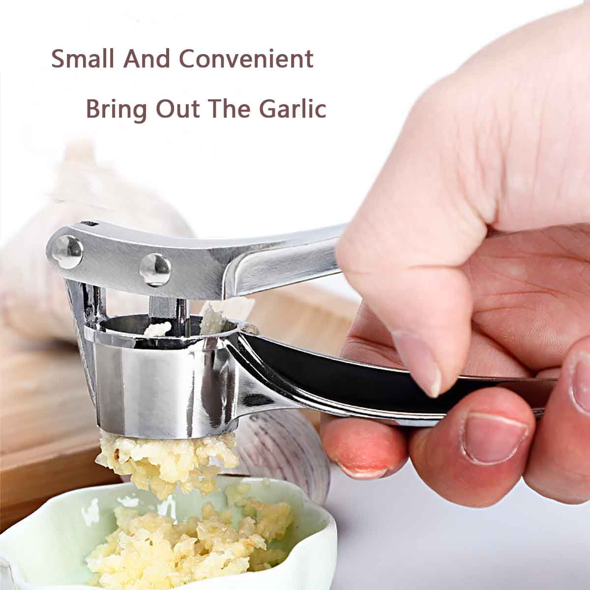 Stainless Steel Manual Garlic Press Crusher Home Vegetables Squeezer Masher 20 