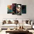 thumbnail image 2 of Elephant Stock Vibrant African Woman Wall Art - Horizontal Multi Panel Canvas - Living Room Wall Decor - People Multi Panel - Black And Yellow Decor - 75" x 48", 2 of 8