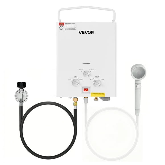 VEVOR Portable Propane Water Heater 5L Tankless with Accessory Regulator for RV