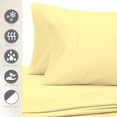 thumbnail image 4 of Pizuna 400 Thread Count Cotton King Pillowcases Mellow Yellow, 100% Long Staple Cotton Smooth Sateen Pillowcase with Stylish 4" Hem, Set of 2 Pillow Covers, 4 of 4