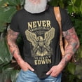thumbnail image 3 of Never Underestimate The Power Of Edwin Personalized Last Name Unisex TShirt, 3 of 6