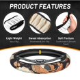 thumbnail image 2 of XMXT Vintage Food Hand Drawn Illustration Steering Wheel Cover, Elastic Non-Slip Universal Fit Car Decor Accessories Protector for Auto SUV Trucks, 2 of 8