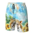 thumbnail image 4 of Pofeuu French Bulldog Sunflowers Bubbles Prin Men's Swim Trunks Quick Dry Bathing Suit Swimming Board Shorts Mesh Lining Beach Swimwear-Large, 4 of 6